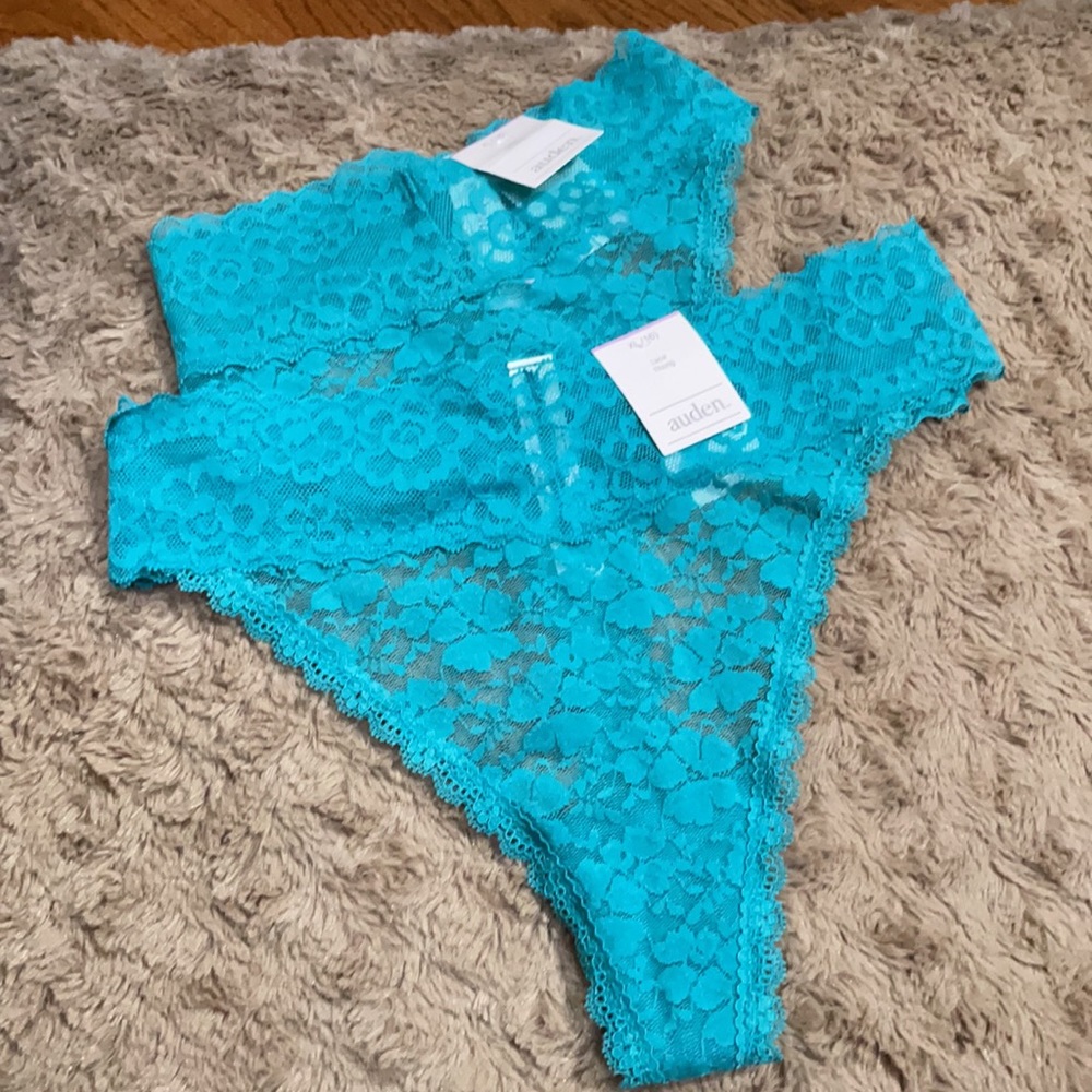 Auden Turquoise Sexy Lace Thongs NWT